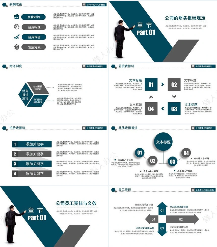 简洁实用公司制度适用于年终总结工作汇报新年计划PPT