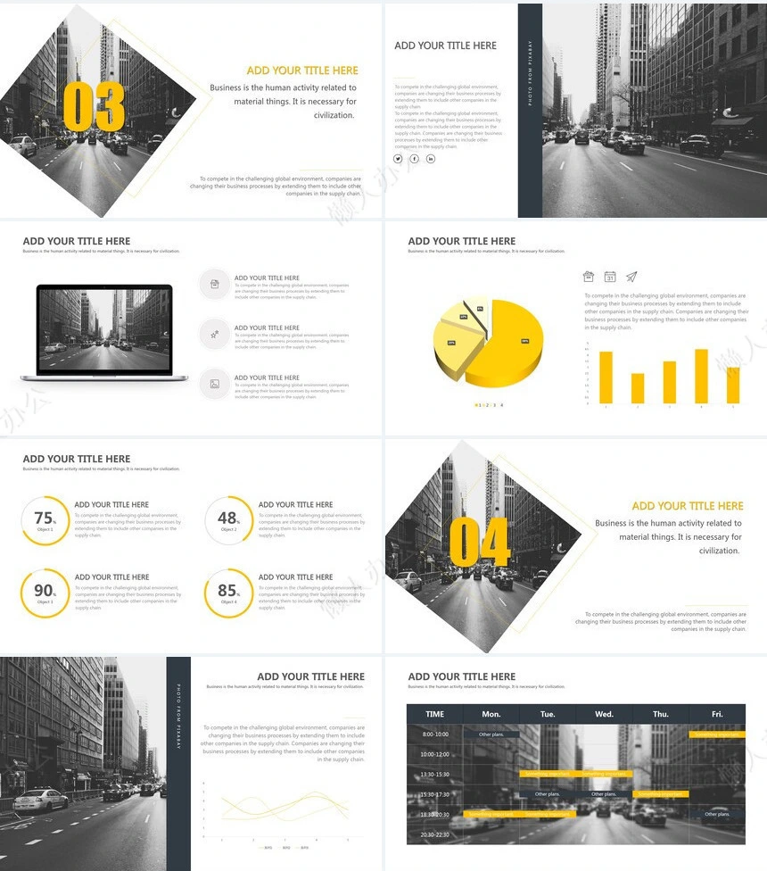 现代欧美公司简介商务宣传PPT产品介绍PPT模板