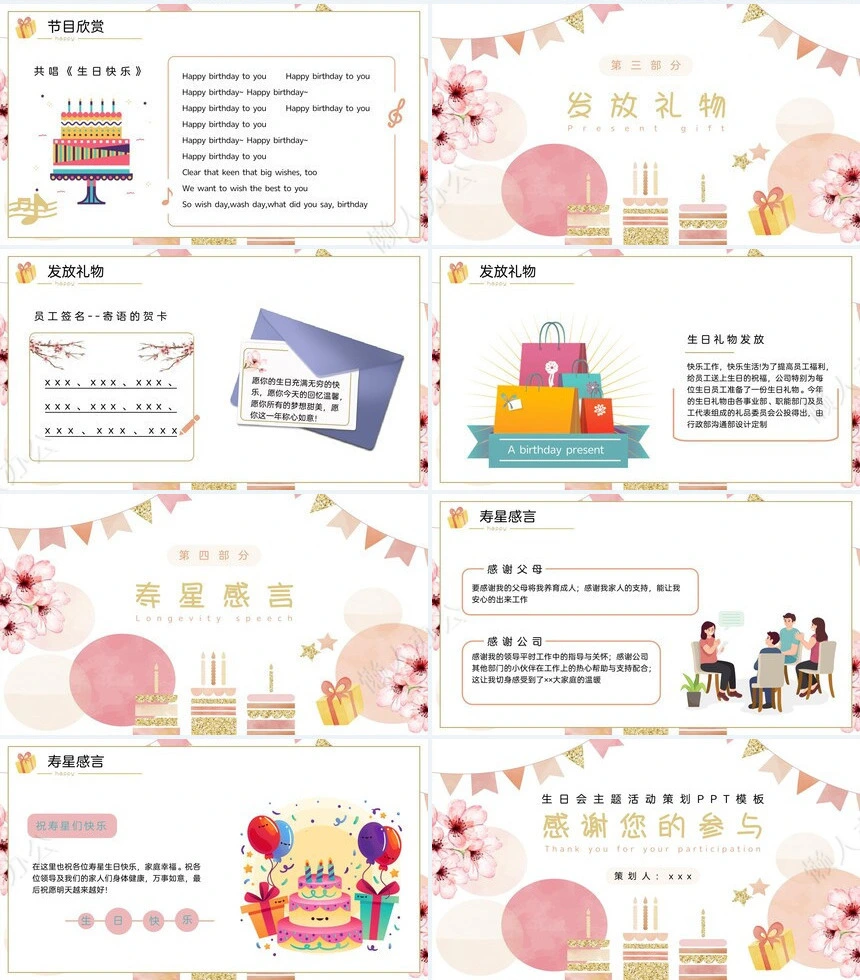 员工生日PPT模板(11)