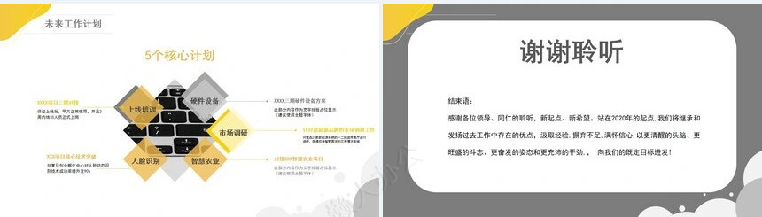 黄色简约产品经理述职报告PPT模板