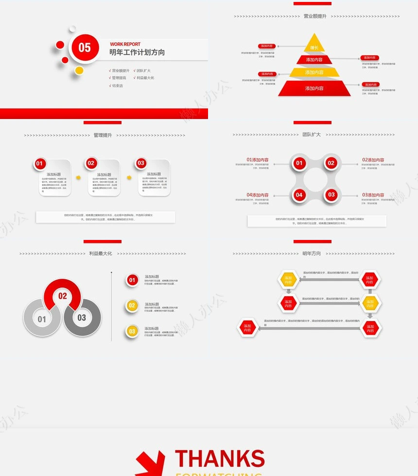 红色工作总结PPT(17)