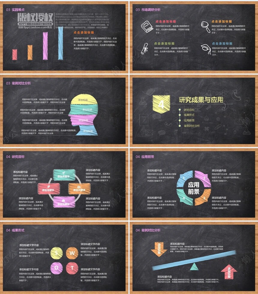 童趣黑板毕业答辩PPT答辩模版毕业设计学术报告开题报告通用动态PPT