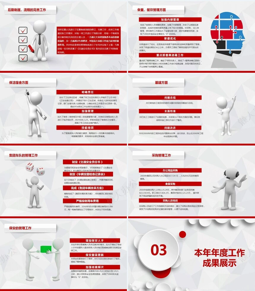 红色工作总结PPT模板(95)