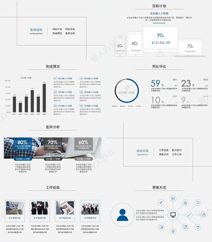 2023年极简主义工作总结PPT模板
