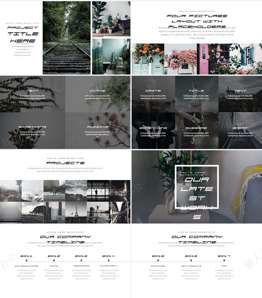 冷峻风相册公司简介商业计划书通用PPT模板