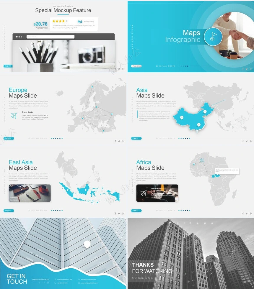 商务欧美风通用PPT模板