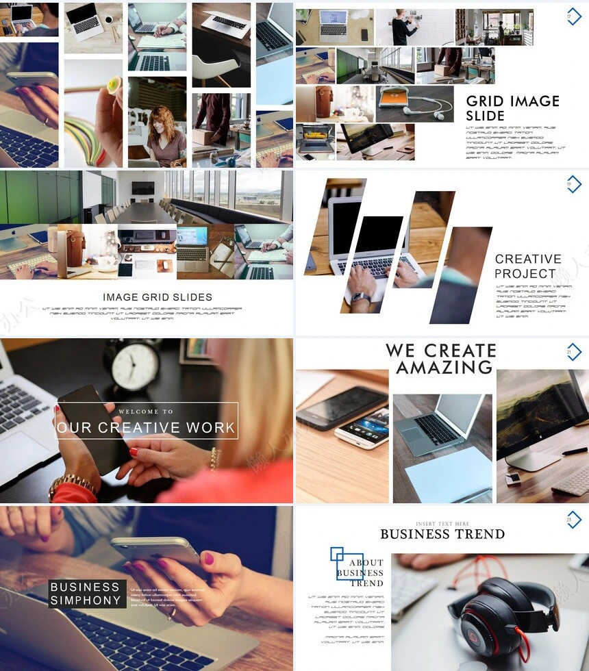 商务风数据表格图片相册商业计划书项目简介PPT模板