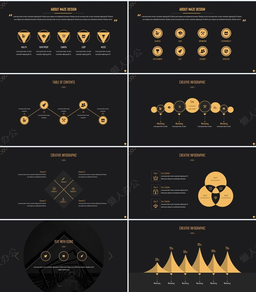 姜黄灰高级配色广告策划摄影设计品牌宣传PPT模板