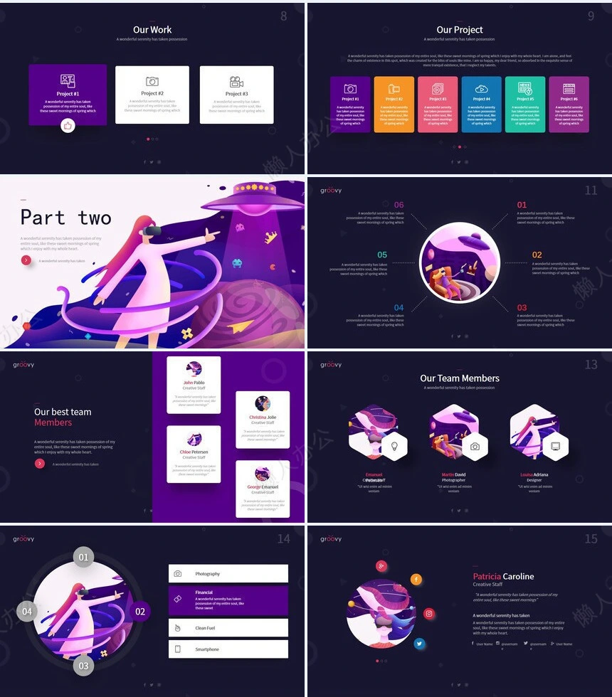 抽象艺术PPT模板(1)