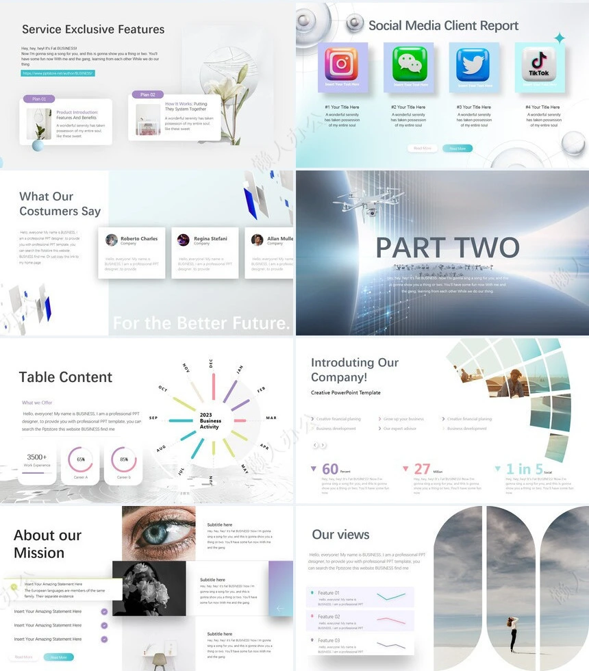 抽象艺术PPT模板(10)