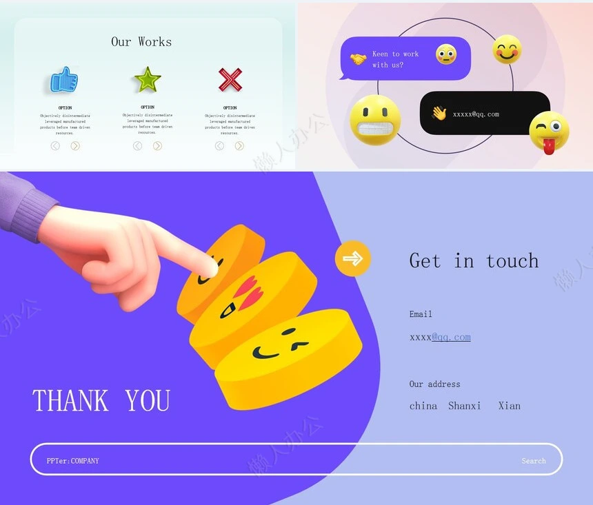 抽象艺术PPT模板(11)