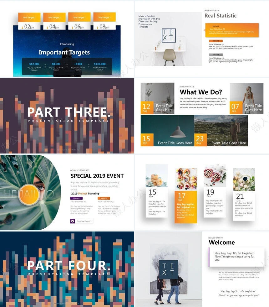 抽象艺术PPT模板(13)