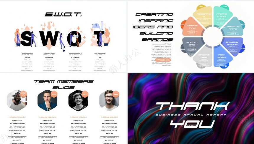 抽象艺术PPT模板(14)