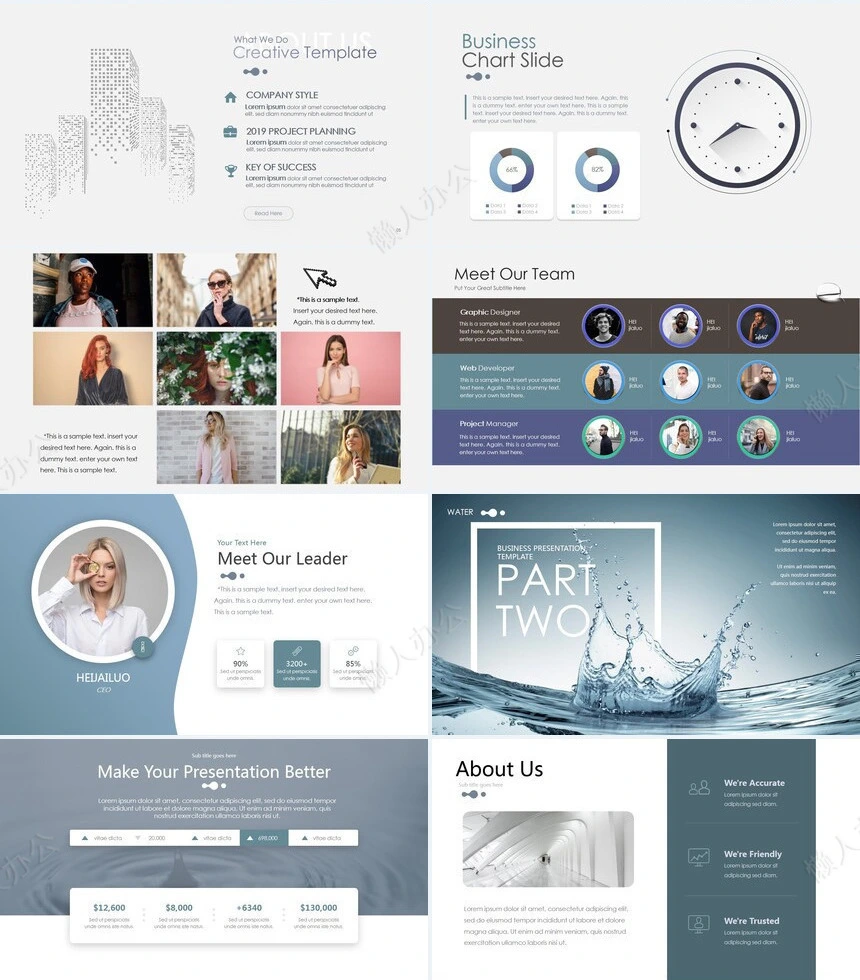 抽象艺术PPT模板(15)