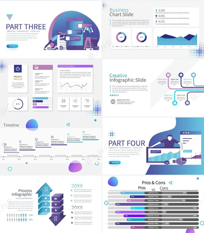 抽象艺术PPT模板(17)