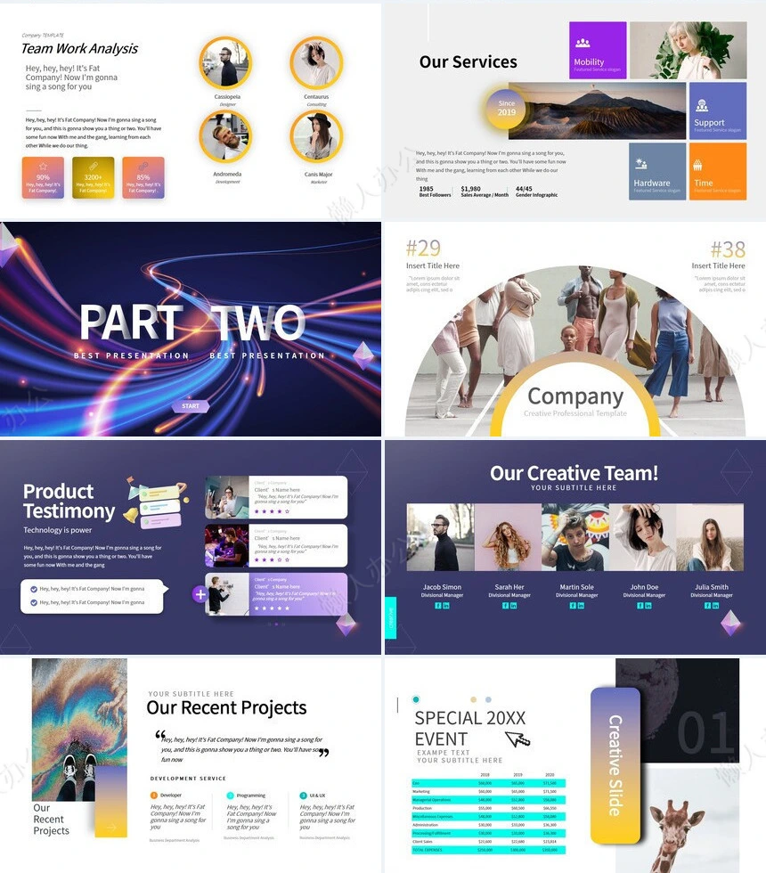 抽象艺术PPT模板(18)