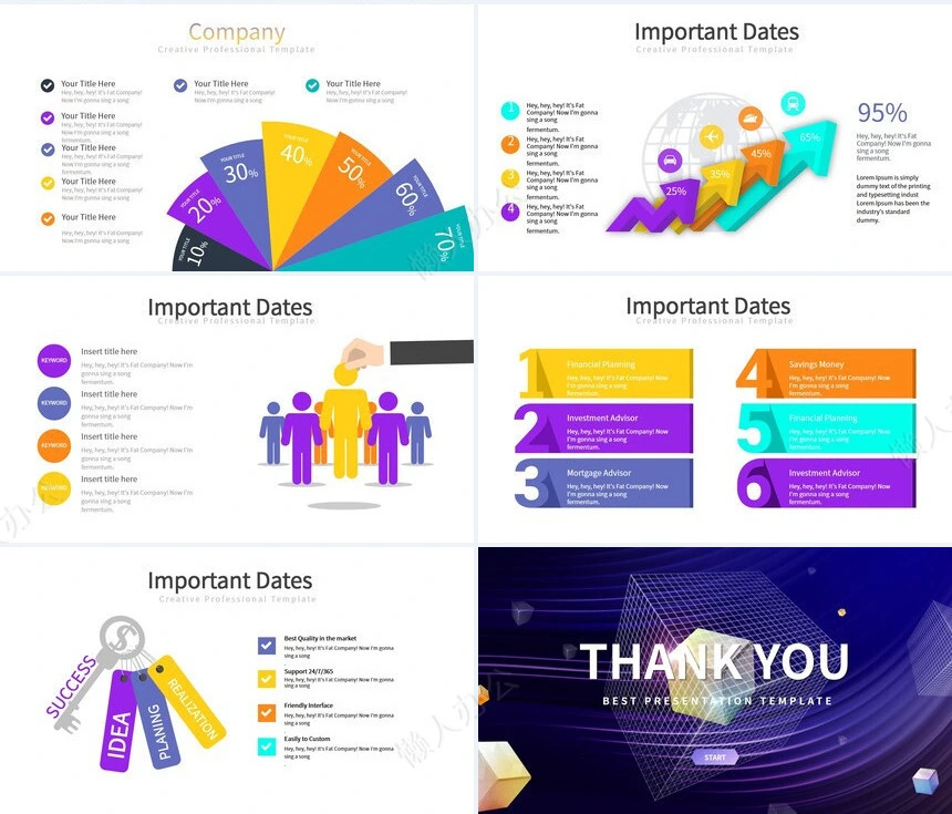 抽象艺术PPT模板(18)