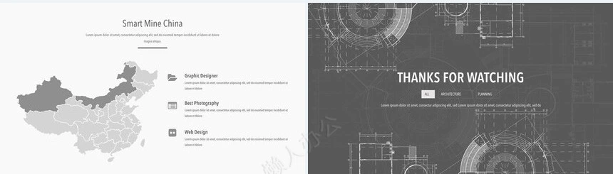 手绘线条建筑灰色时尚商务风产品介绍商业计划书PPT模板