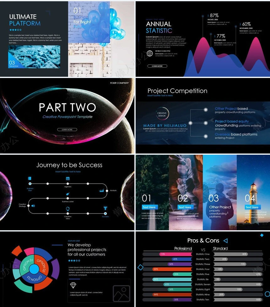 抽象艺术PPT模板(25)
