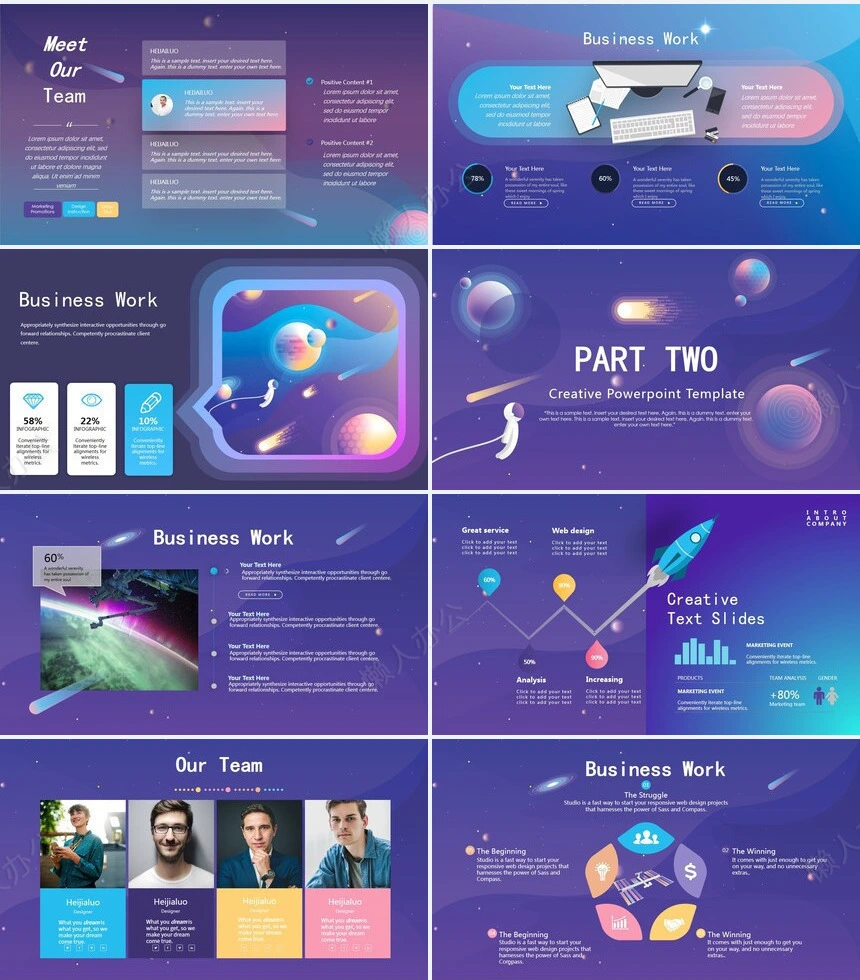 抽象艺术PPT模板(26)