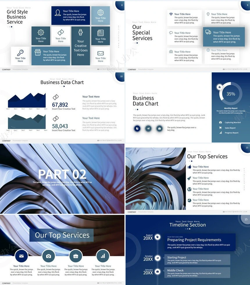 抽象艺术PPT模板(7)