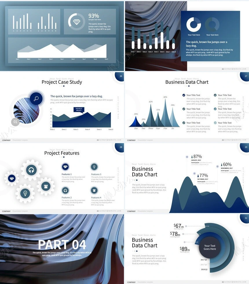 抽象艺术PPT模板(7)