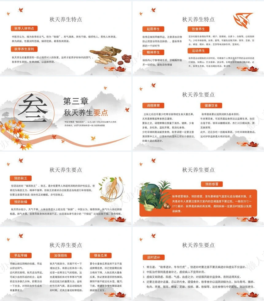 秋季养生通用PPT模板(11)