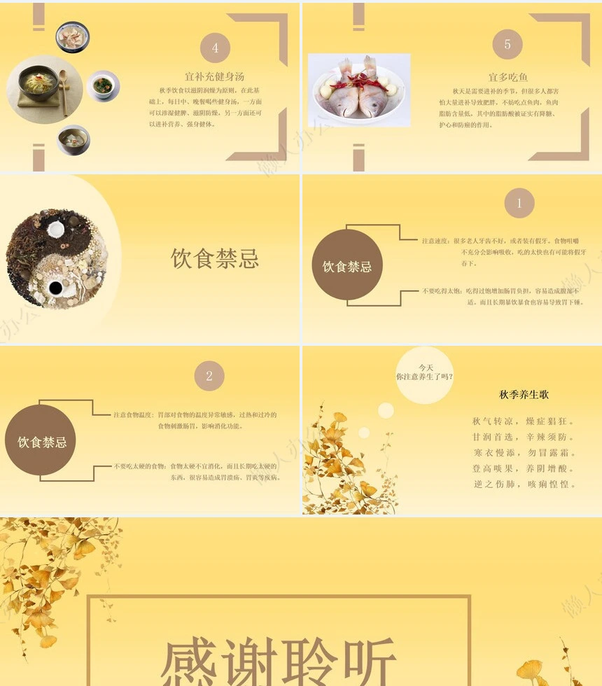 秋季养身通用PPT模版(29)