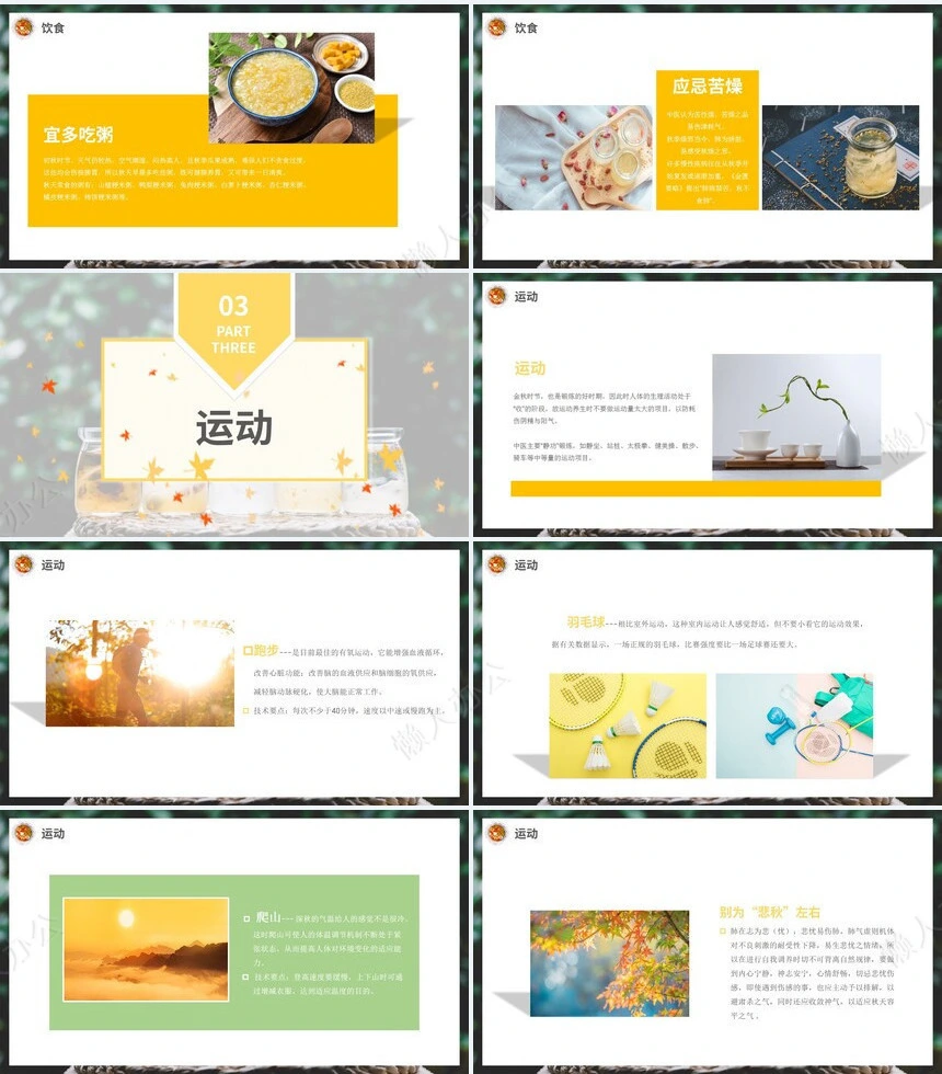 秋季养身通用PPT模版(43)