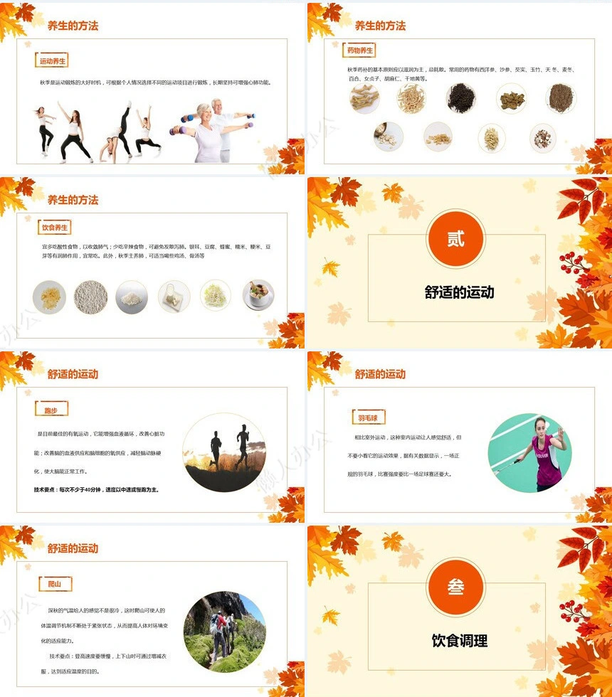 秋季养身通用PPT模版(46)