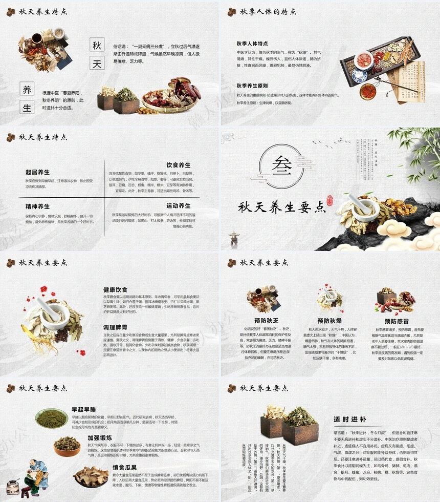 秋季养身通用PPT模版(54)