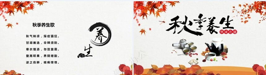 秋季养身通用PPT模版(7)