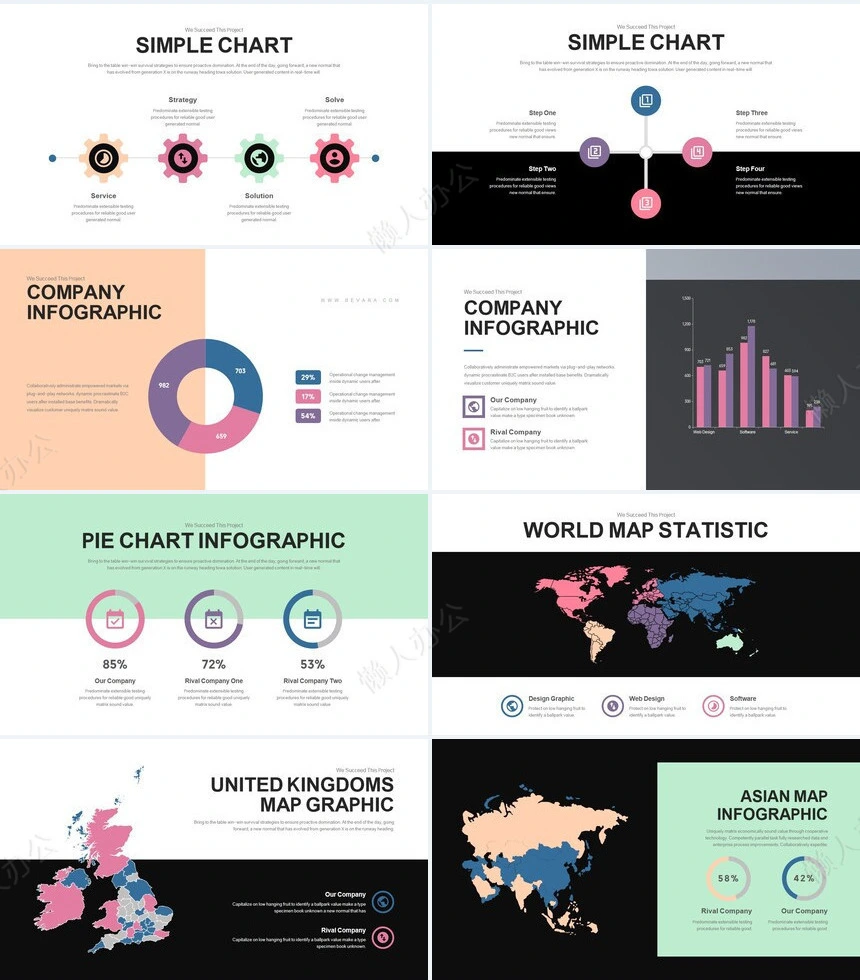 时尚简约杂志风通用PPT模板图片相册PPT模板