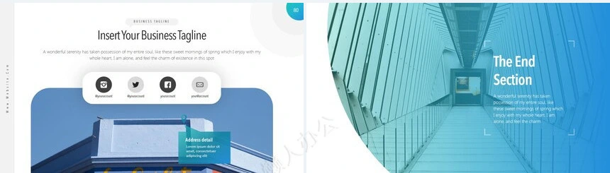 时尚蓝色扁平化数据分析广告策划商业计划书通用PPT模板