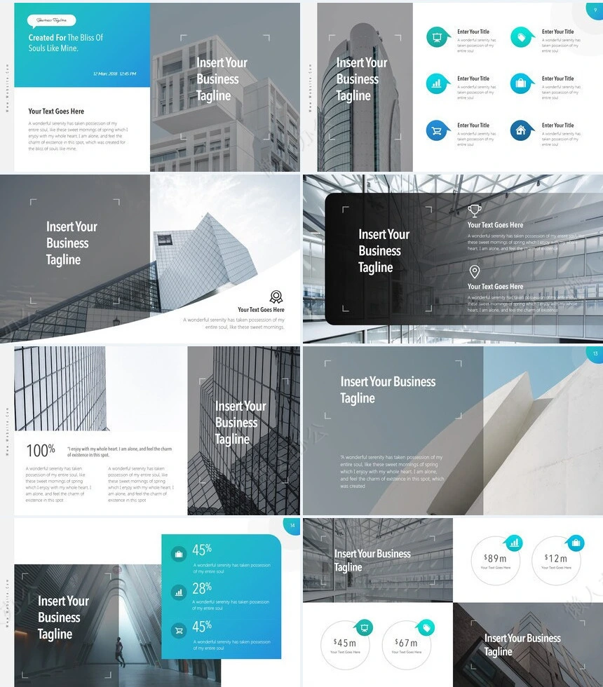 时尚蓝色扁平化数据分析广告策划商业计划书通用PPT模板