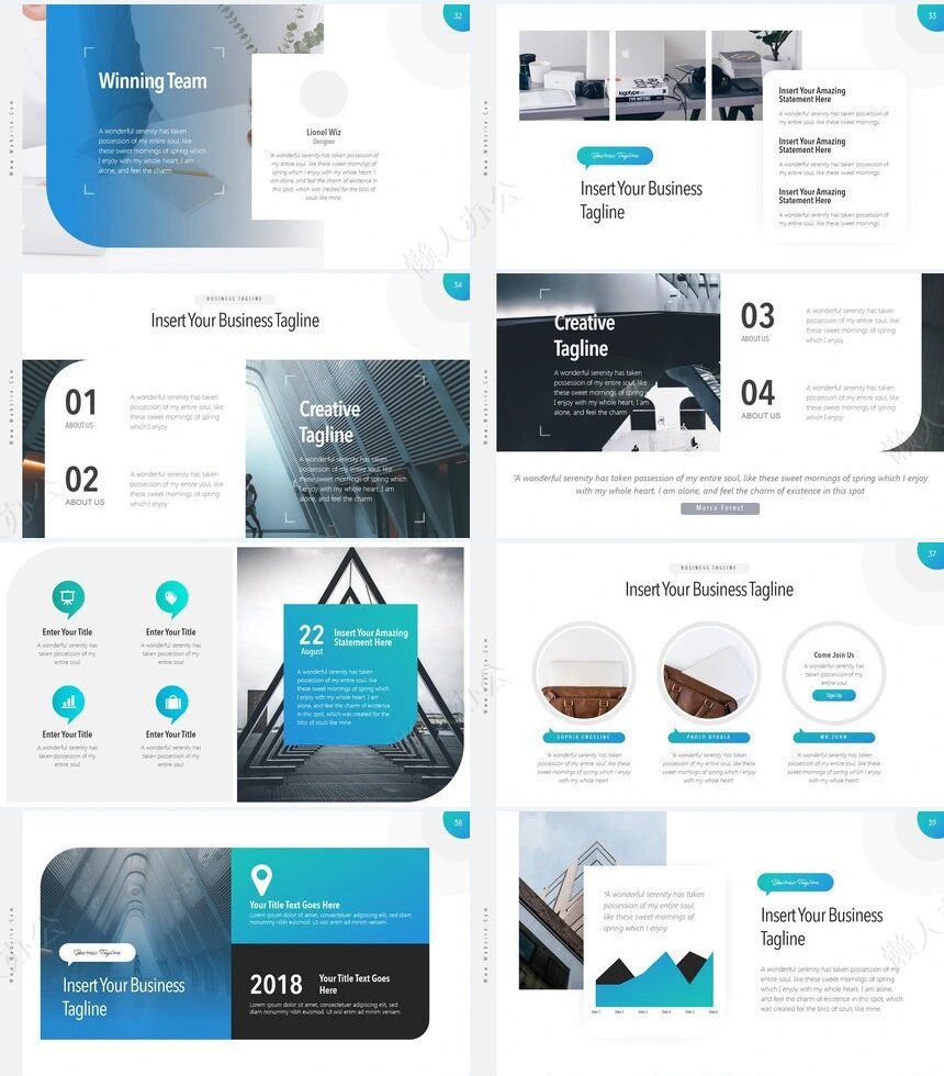 时尚蓝色扁平化数据分析广告策划商业计划书通用PPT模板