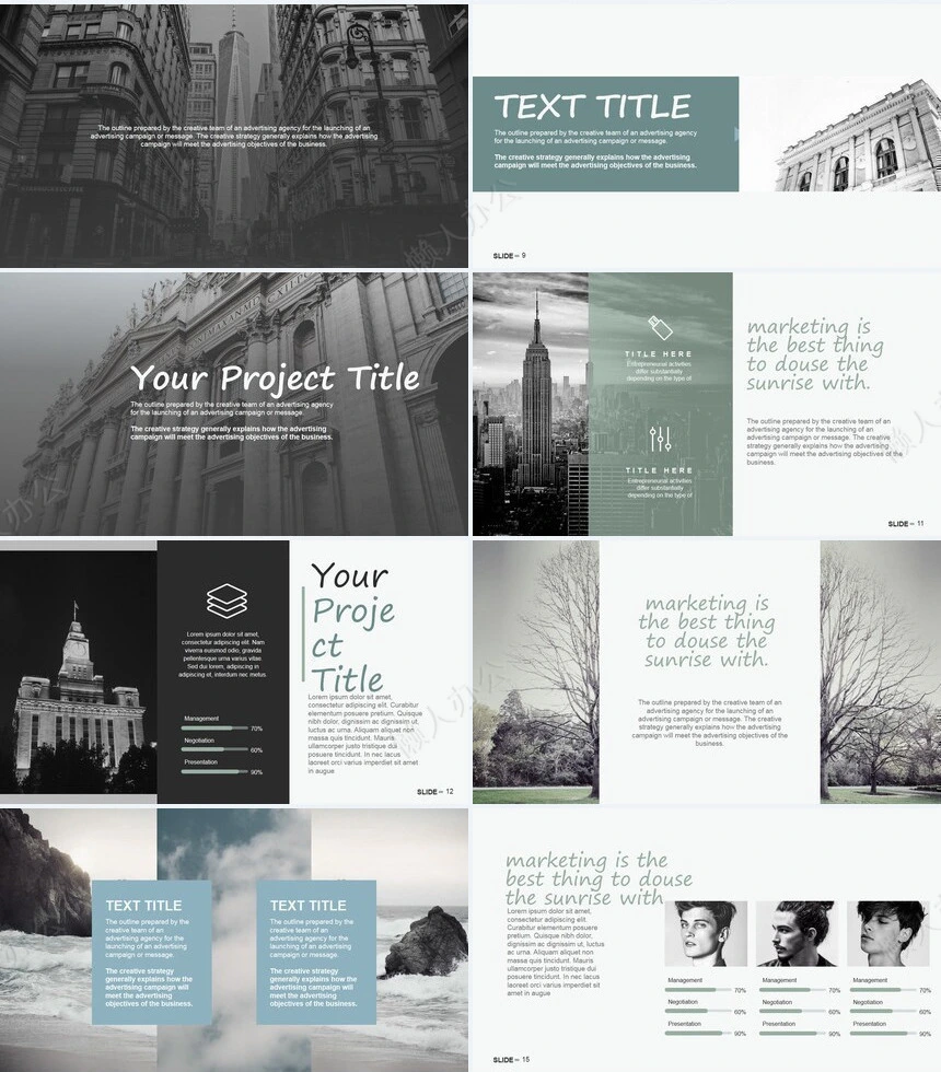 杂志风商务图片相册商业计划书项目简介PPT模板