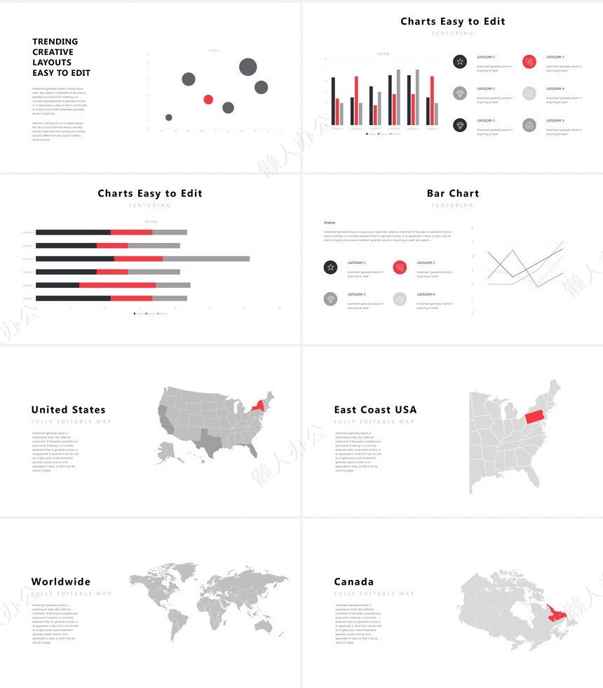 欧美商务瑜伽健身户外运动通用PPT模板