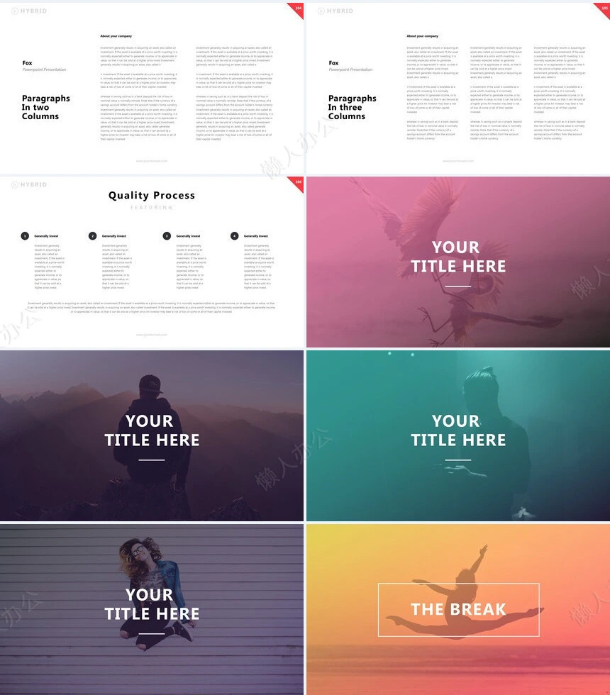 欧美商务简约通用PPT模板