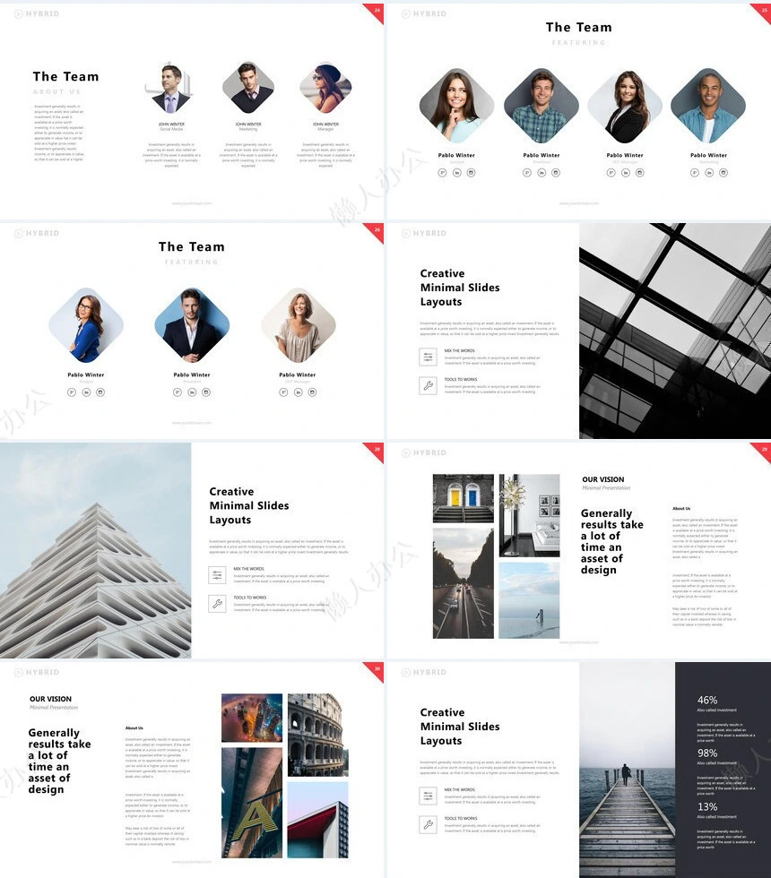 欧美商务简约通用PPT模板