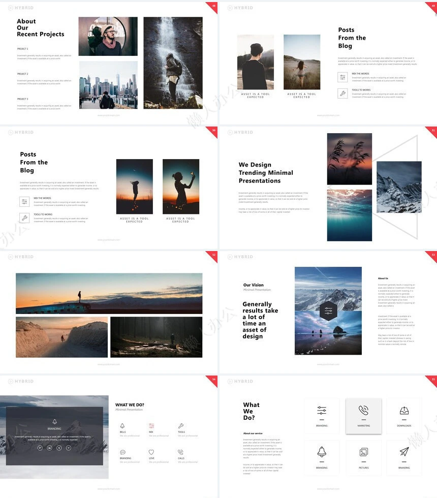 欧美商务简约通用PPT模板