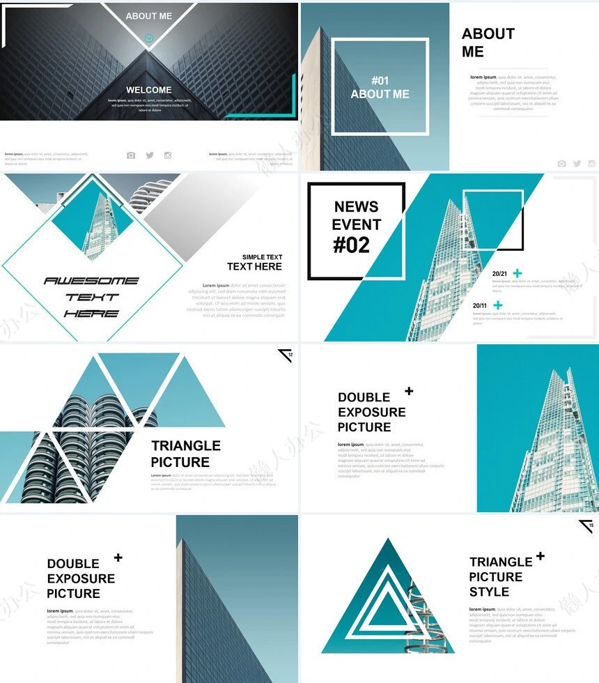 欧美商务风公司简介商务报告项目展示PPT模板