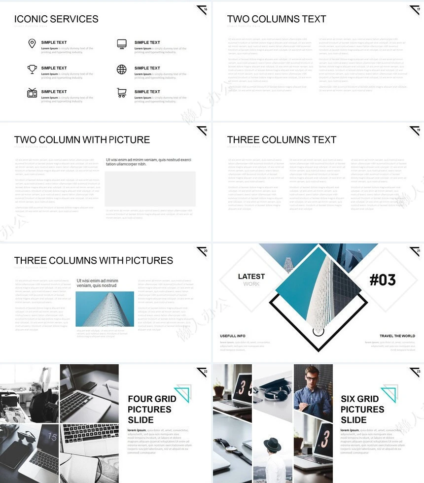 欧美商务风公司简介商务报告项目展示PPT模板