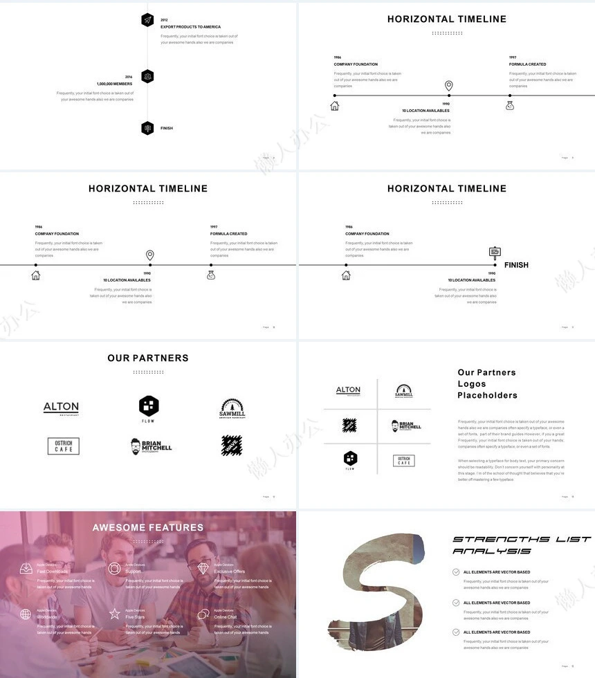 欧美时尚图型表格数据广告策划摄影设计品牌宣传PPT模板