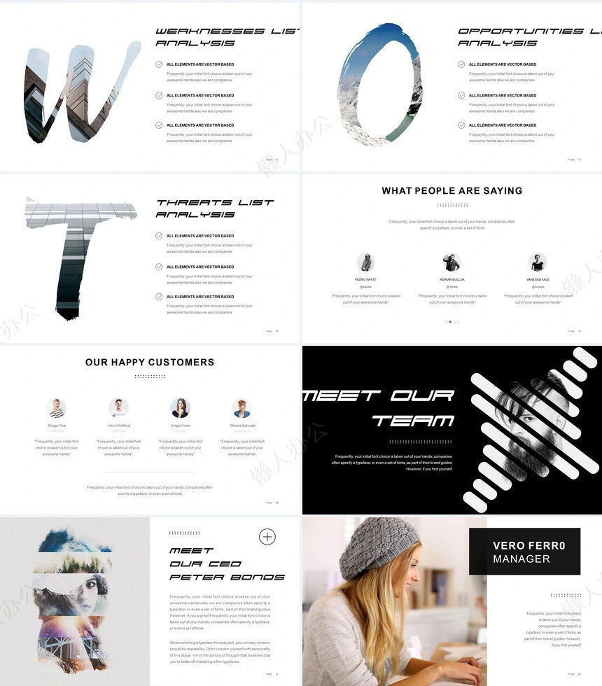 欧美时尚图型表格数据广告策划摄影设计品牌宣传PPT模板