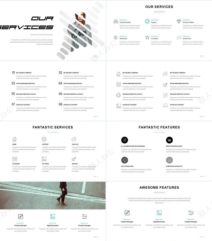 欧美时尚图型表格数据广告策划摄影设计品牌宣传PPT模板
