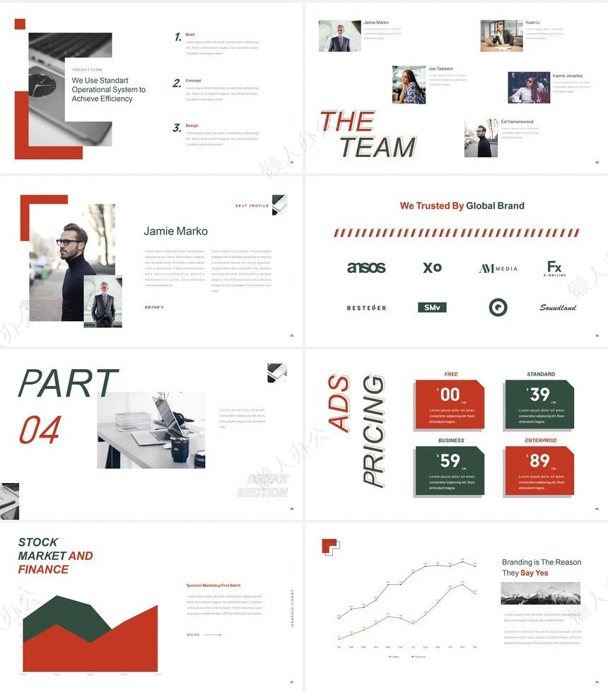 欧美杂志风商业通用PPT模板