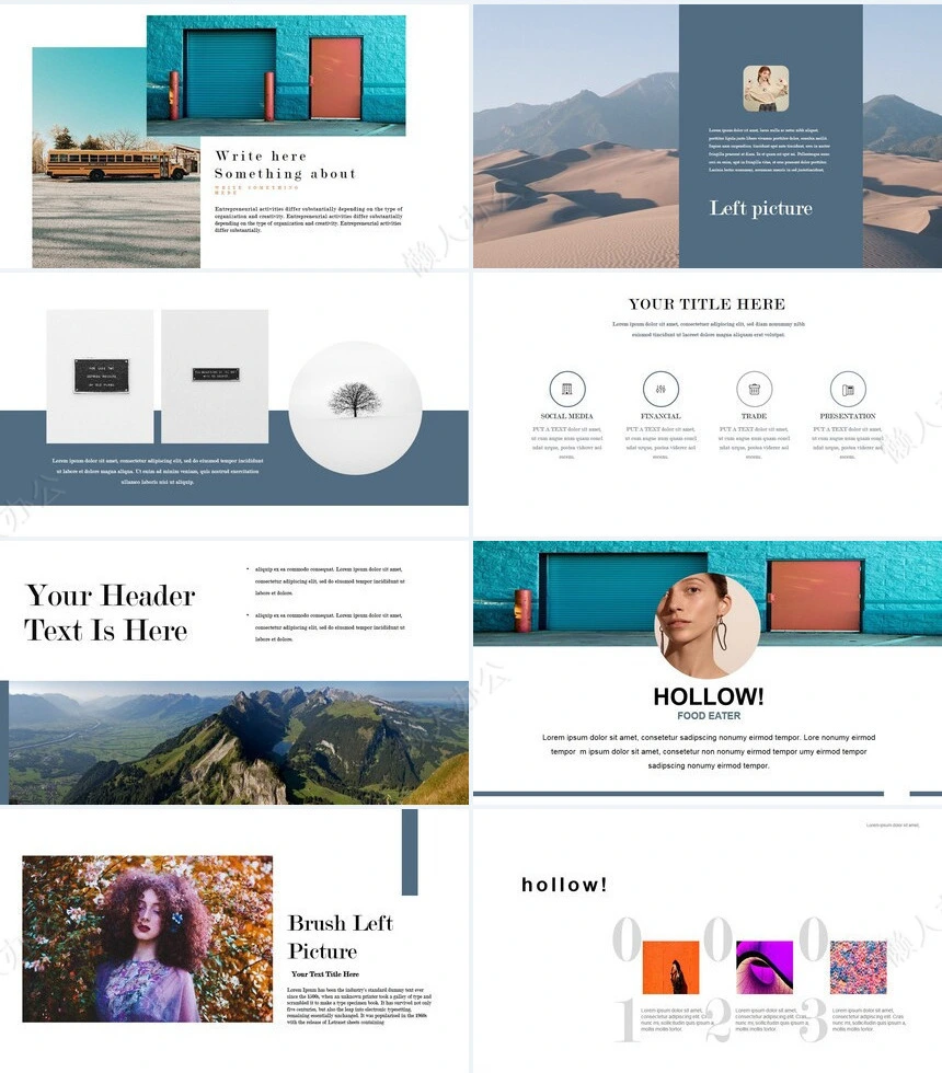 欧美杂志风广告策划摄影设计品牌宣传PPT模板