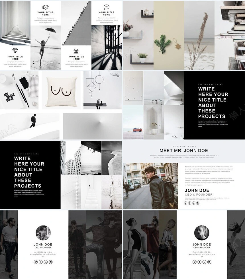 欧美杂志风摄影风景相册PPT模板