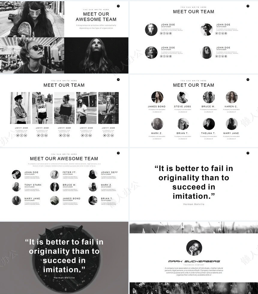 欧美杂志风摄影风景相册PPT模板